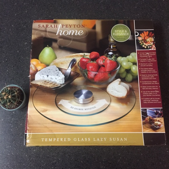 Sarah Peyton Home Tempered Glass Lazy Susan - Picture 3 of 4